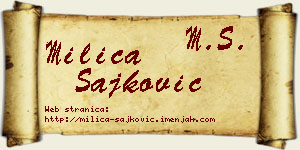 Milica Šajković vizit kartica